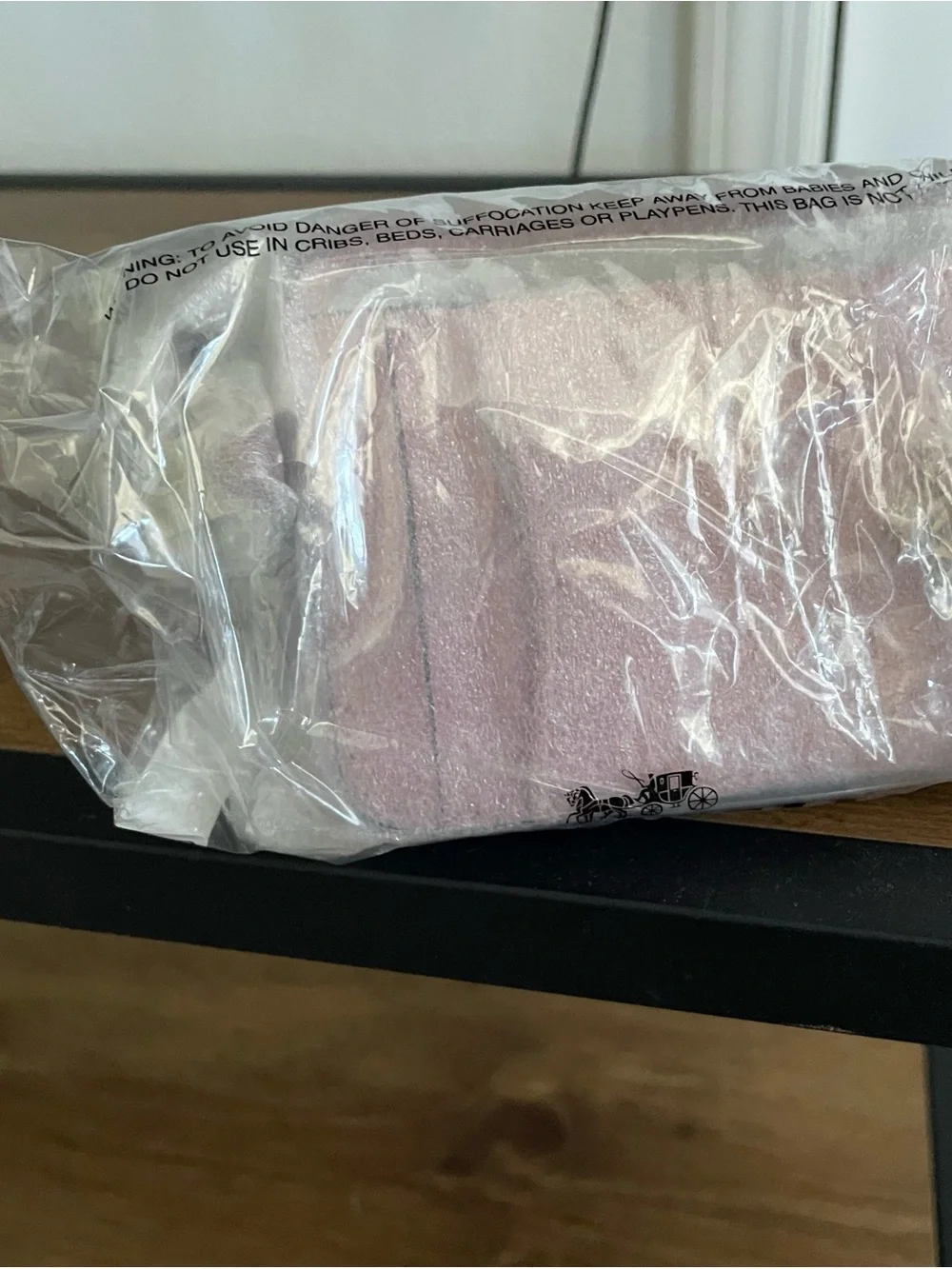 Coach Pink Denim Signature Zip Card Case